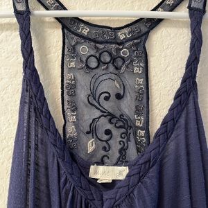 Blue, braided tank top